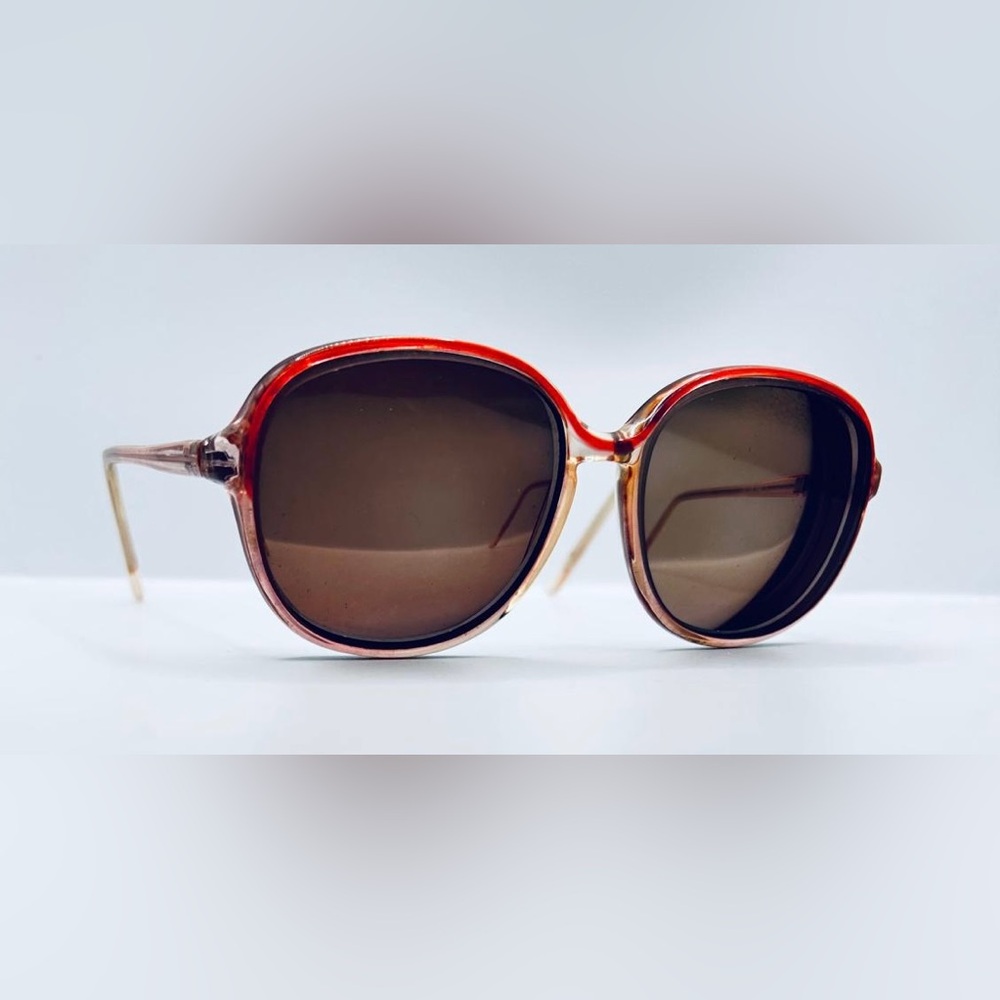 Anthony Martin Sandra Red Translucent Oval Sunglasses Frames Only